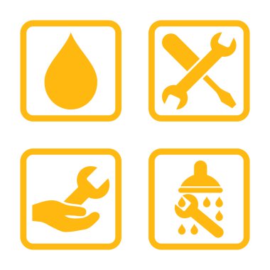 Duş düz kare vektör simgesi