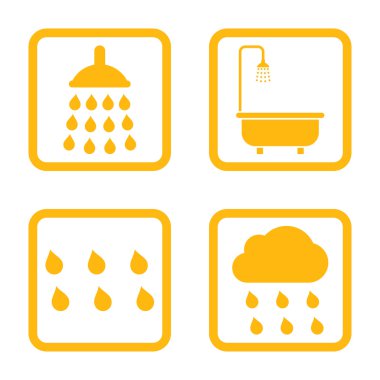 Duş düz kare vektör simgesi