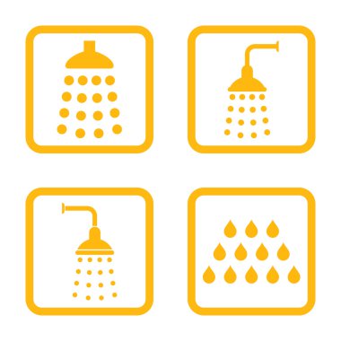 Duş düz kare vektör simgesi