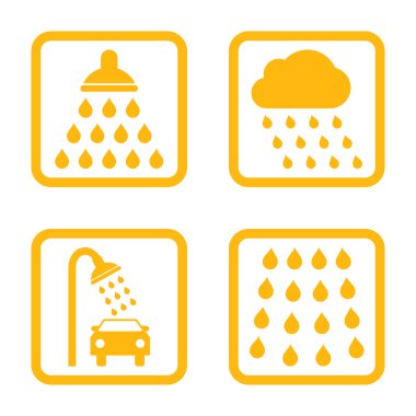 Duş düz kare vektör simgesi