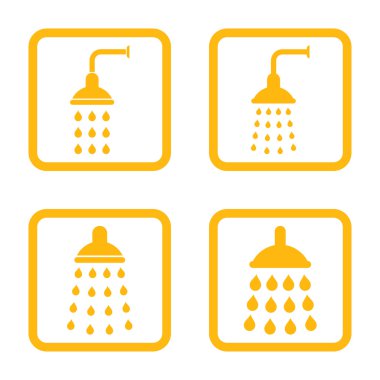 Duş düz kare vektör simgesi