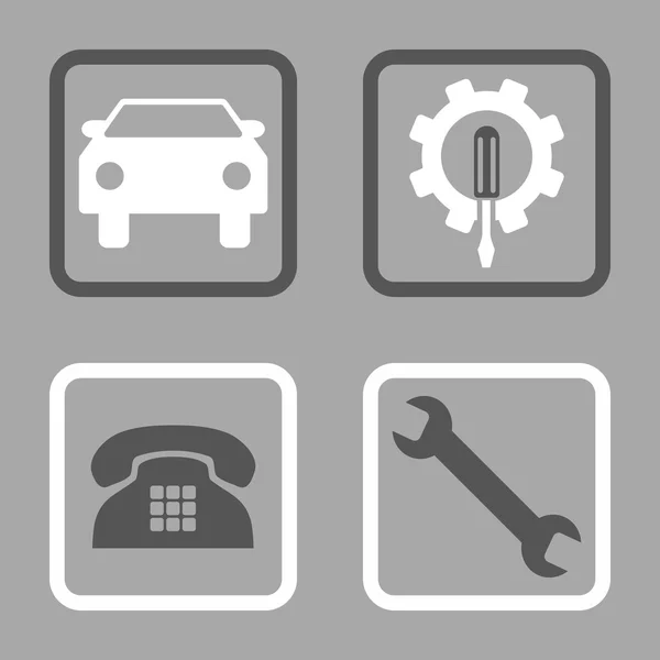 Car Service Flat Squared Vector Icon — Stock Vector