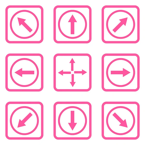 Direction Arrows Flat Squared Vector Icon — Stock Vector
