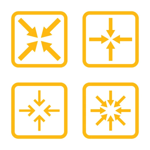 Treffpunkt flache quadratische Vektorsymbole — Stockvektor