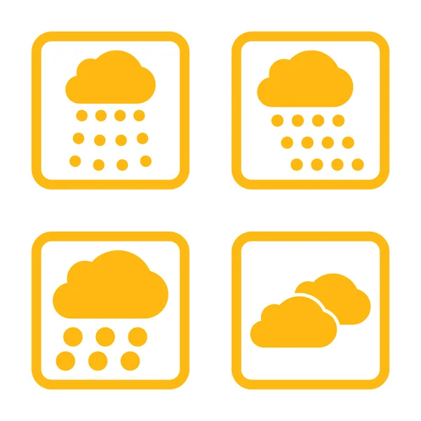 Regen Wolken flach quadratisch Vektorsymbol — Stockvektor