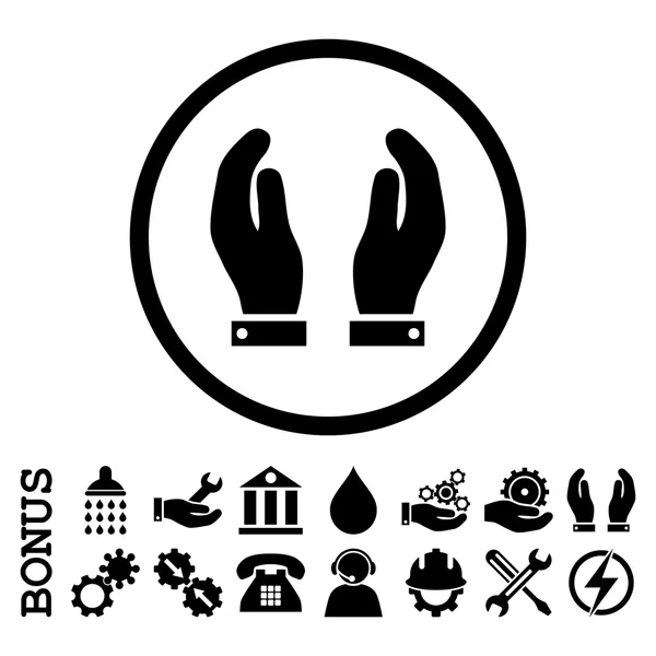 Pielęgnacja rąk płaskie wektor zaokrąglona ikona z Bonus — Wektor stockowy
