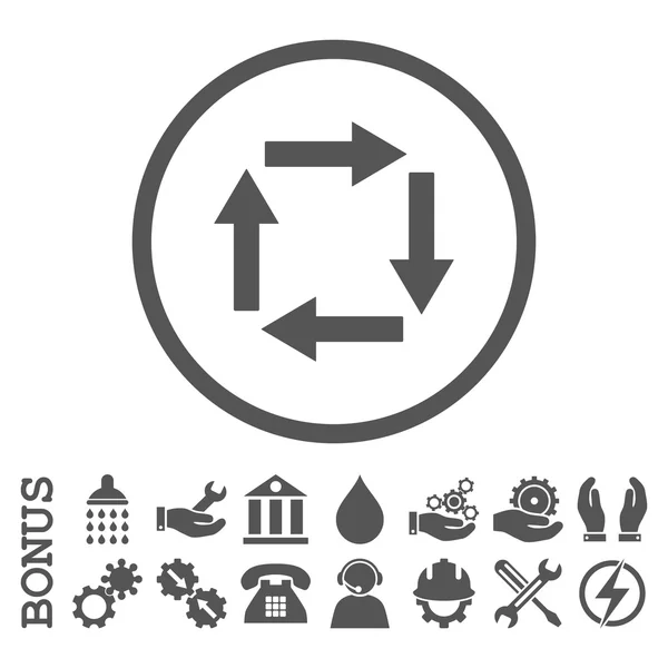 Setas de circulação Ícone de vetor arredondado plano com bônus —  Vetores de Stock