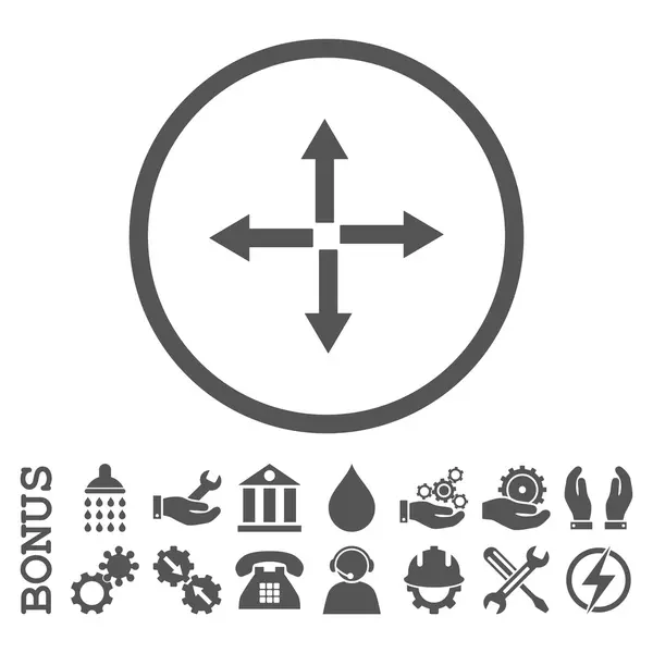 Иконка с плоскими округлыми стрелками с бонусом — стоковый вектор