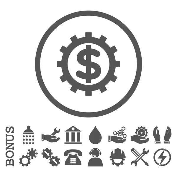 Icono redondeado plano del vector de la industria financiera con la prima — Archivo Imágenes Vectoriales
