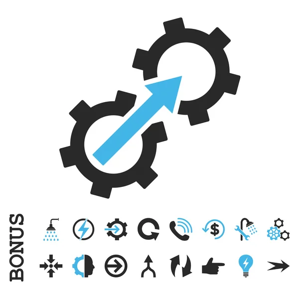 Інтеграція передач Плоска Векторна піктограма з бонусом — стоковий вектор