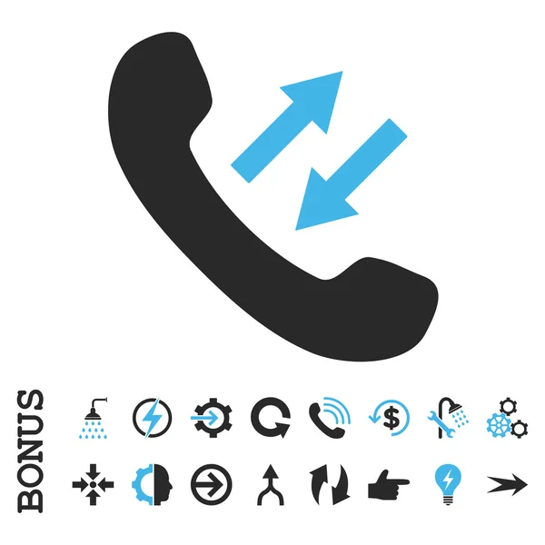 Telefon lakás Vector Icon bónusz beszél — Stock Vector