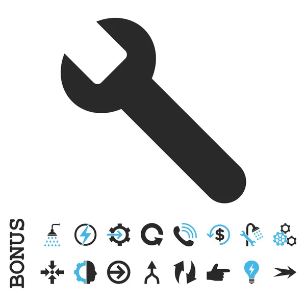 Klucz płaski wektor ikona z Bonus — Wektor stockowy
