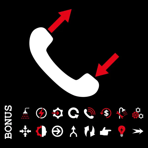 Telefon lakás Vector Icon bónusz beszél — Stock Vector