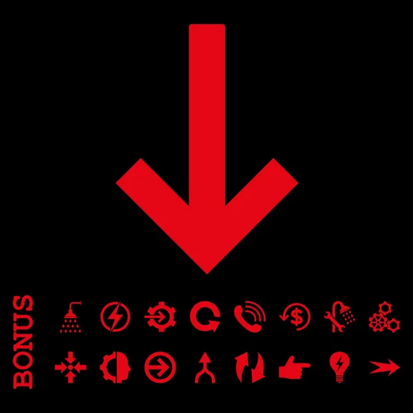 Flecha hacia abajo plano Vector icono con bono — Archivo Imágenes Vectoriales