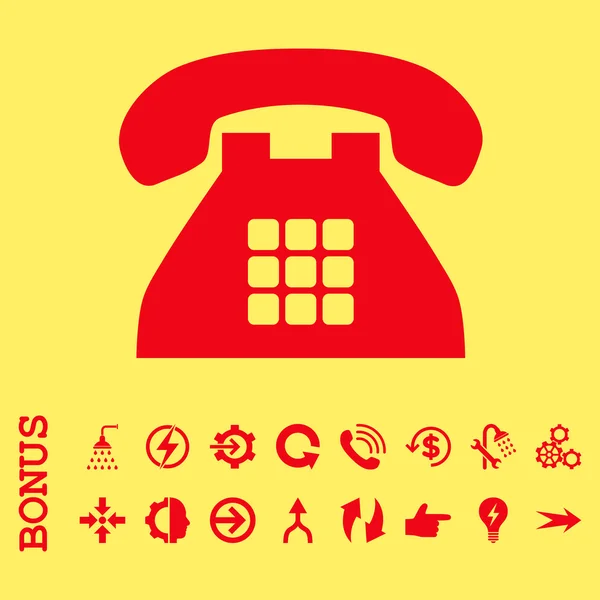 Tone Phone Flat Vector Icon With Bonus — Stock Vector