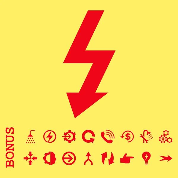 High Voltage płaskie wektor ikona z Bonus — Wektor stockowy
