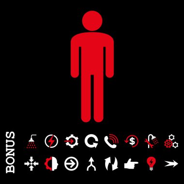 Bonus ile adam düz vektör simgesi
