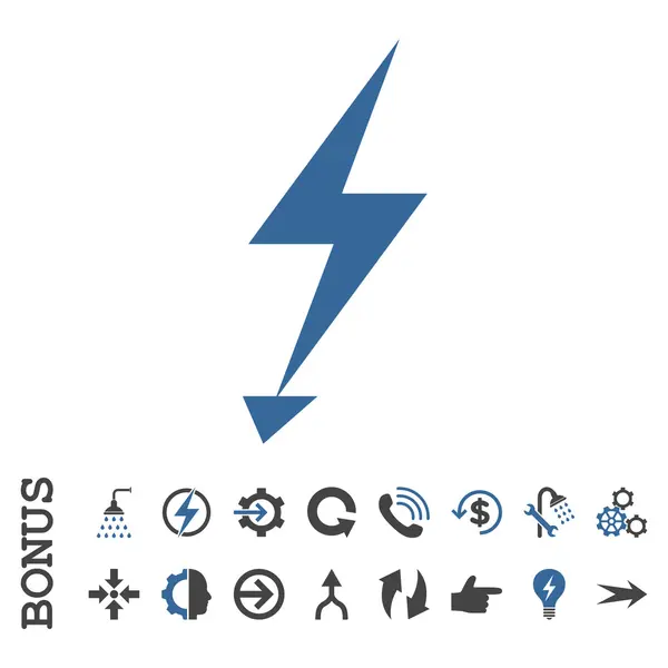 Strike elektryczny płaski wektor ikona z Bonus — Wektor stockowy
