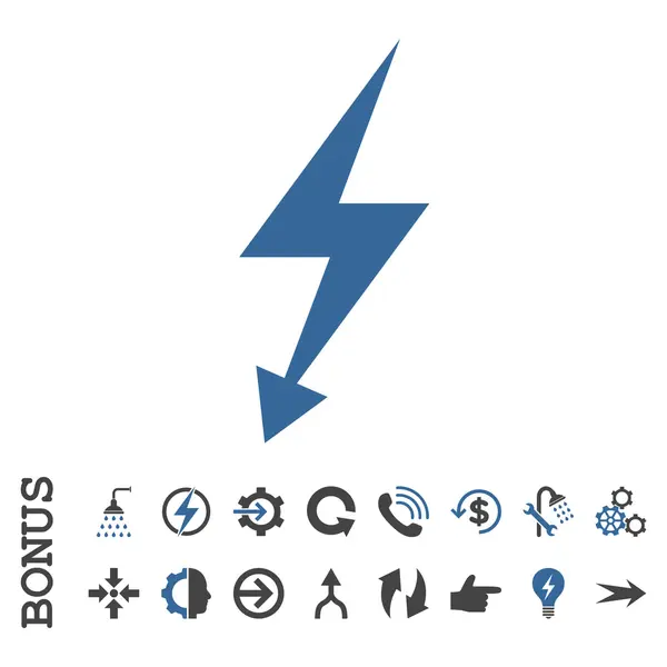 Icono de vector plano de huelga eléctrica con bono — Vector de stock