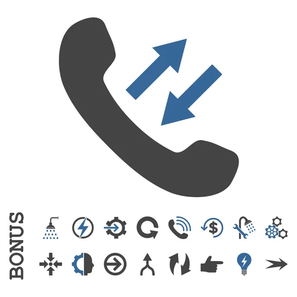 Telefon lakás Vector Icon bónusz beszél — Stock Vector