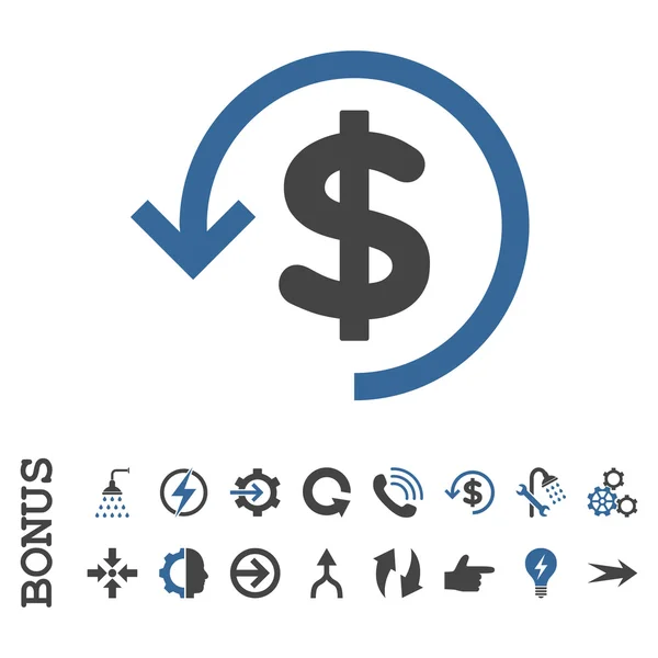 Remboursement Icône vectorielle plat avec bonus — Image vectorielle
