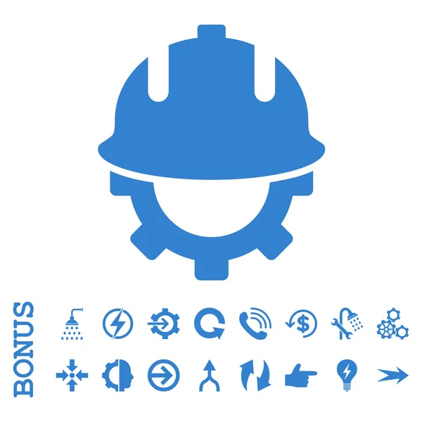 Desenvolvimento capacete plana vetor ícone com bônus — Vetor de Stock