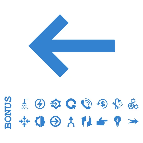 Left Arrow Flat Vector Icon With Bonus — Stock Vector