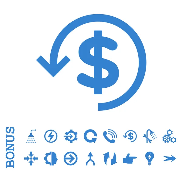 Remboursement Icône vectorielle plat avec bonus — Image vectorielle