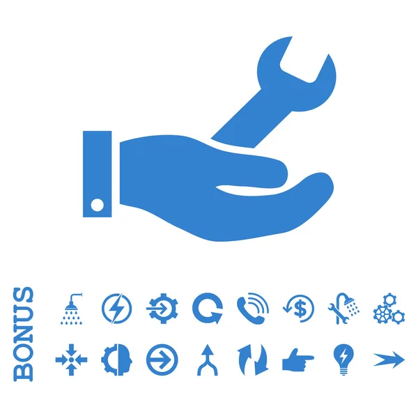 Reparaturservice Flat Vector Icon mit Bonus — Stockvektor