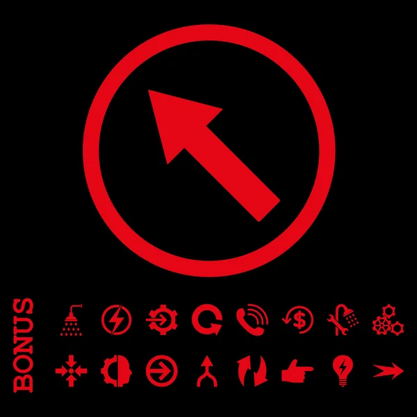 Up-Left Rounded Arrow Flat Glyph Icon With Bonus