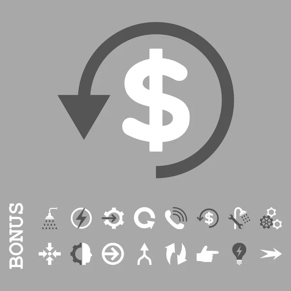 Chargeback Flat Vector Icon With Bonus — Stock Vector