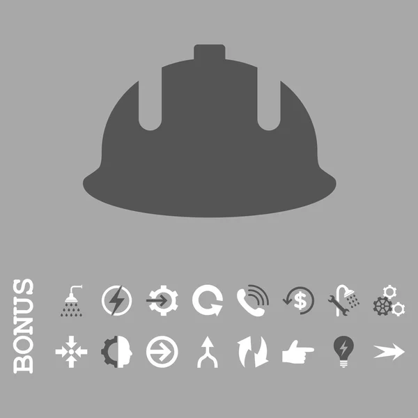 Будівельний шолом плоский Векторна піктограма з бонусом — стоковий вектор