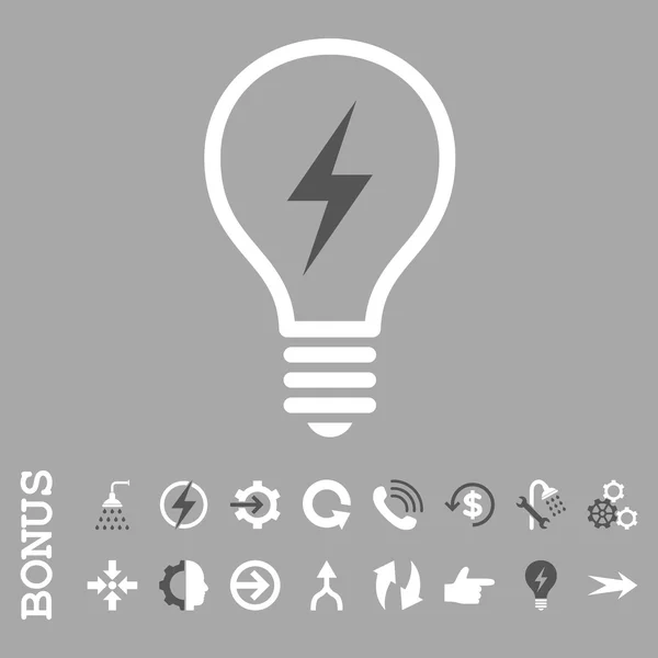 Elektryczna bulwa płaskie wektor ikona z Bonus — Wektor stockowy