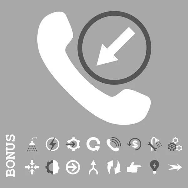 Incoming Call Flat Vector Icon With Bonus — Stock Vector