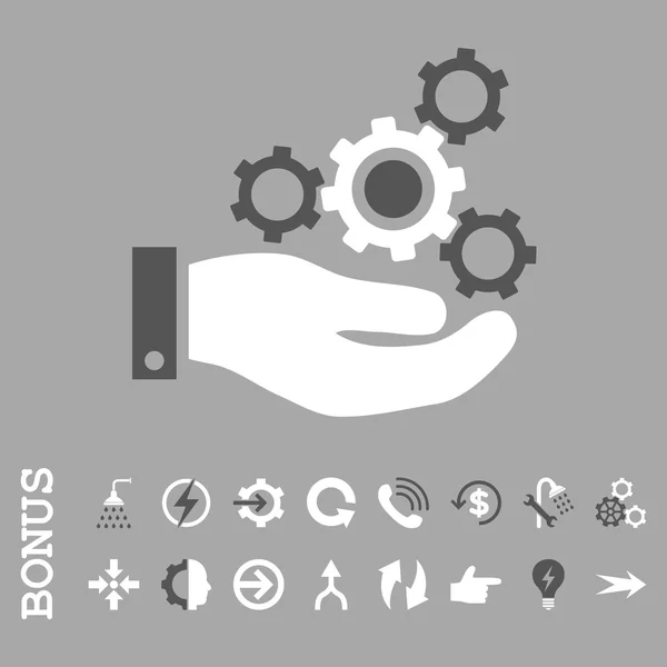 Icono de vector plano de servicio mecánico con bonificación — Vector de stock