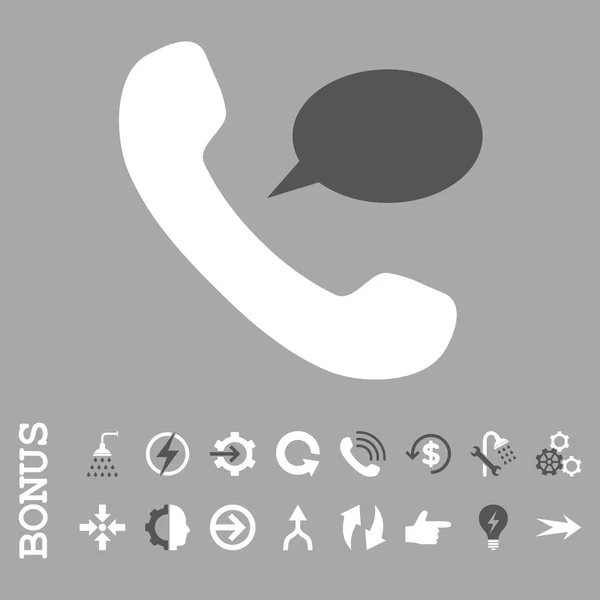 Telefone Mensagem Flat Vector Icon Com Bônus — Vetor de Stock