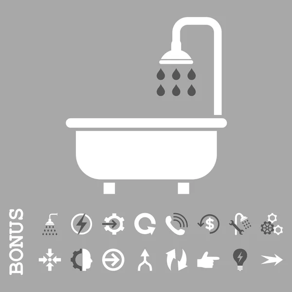 Icône vectorielle plate de bain de douche avec le boni — Image vectorielle