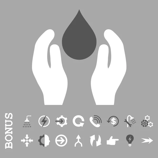Icona vettoriale piatta per la cura dell'acqua con bonus — Vettoriale Stock