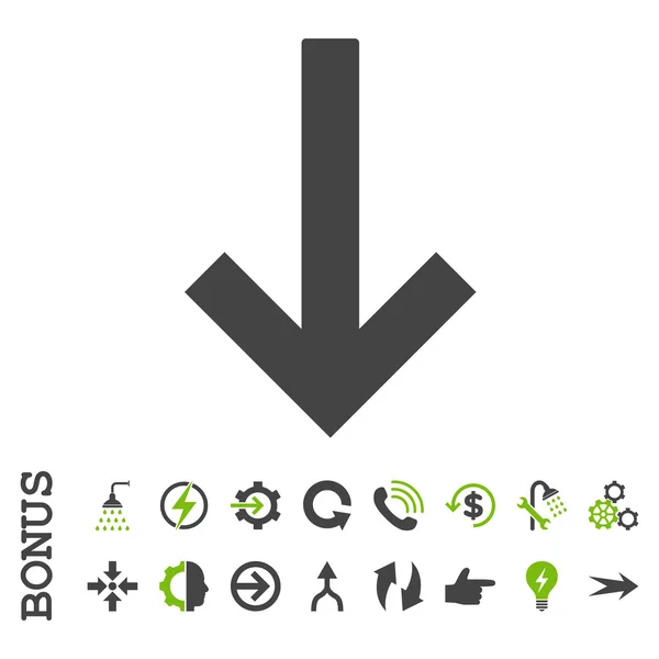 Стрілка вниз Плоска Векторна піктограма з бонусом — стоковий вектор