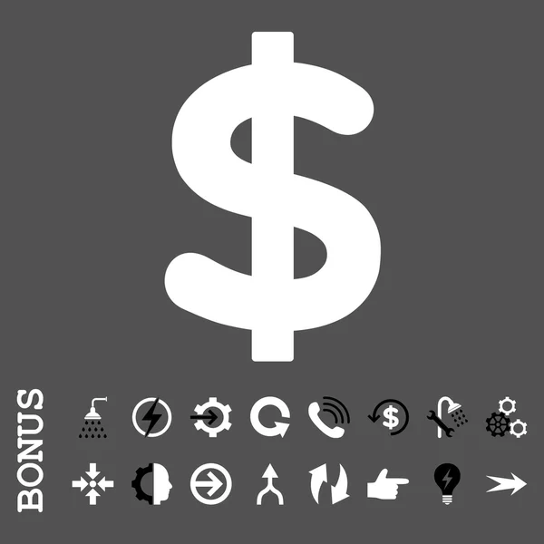 Dollar Flat Icône vectorielle avec bonus — Image vectorielle