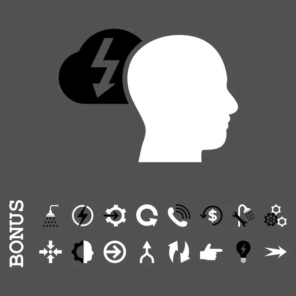 Brainstorming Flat Vector Icon With Bonus — Stock Vector