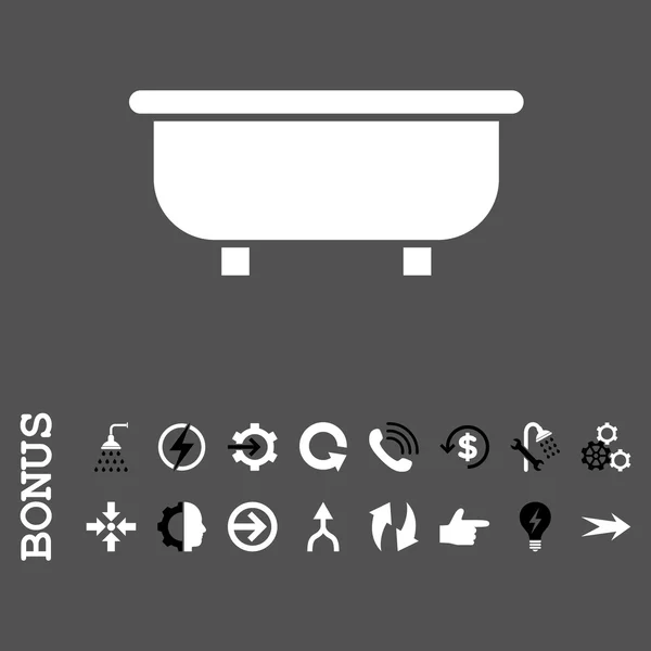 Bañera plana Vector icono con bono — Vector de stock