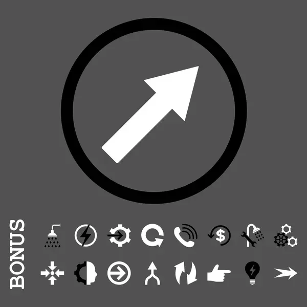 Nahoru-šipka zaoblený plochý vektorové ikony s bonusem — Stockový vektor