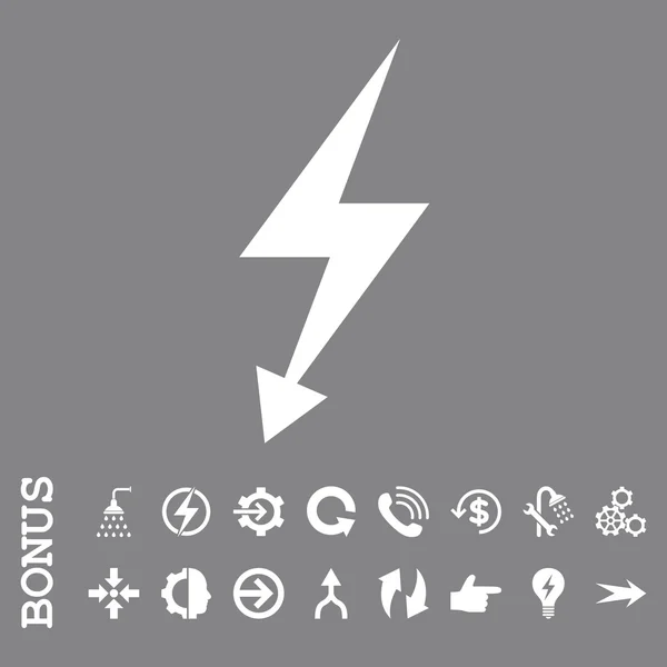Strike elektryczny płaski wektor ikona z Bonus — Wektor stockowy