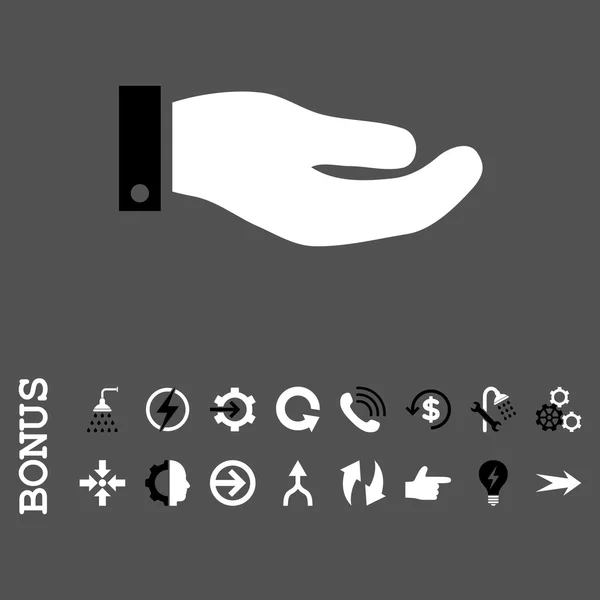 Icono de vector plano de mano con bono — Vector de stock