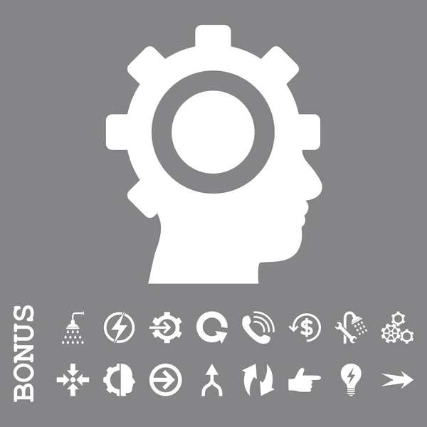 Cyborg Gear Flat Vector Icon mit Bonus — Stockvektor