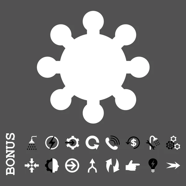 Gear lapos Vector Icon bónusz — Stock Vector