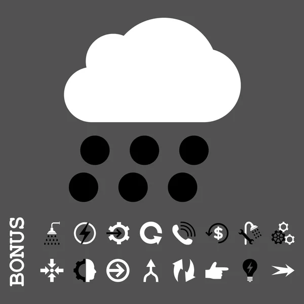 Rain Cloud Flat Vector Icon With Bonus — Stock Vector