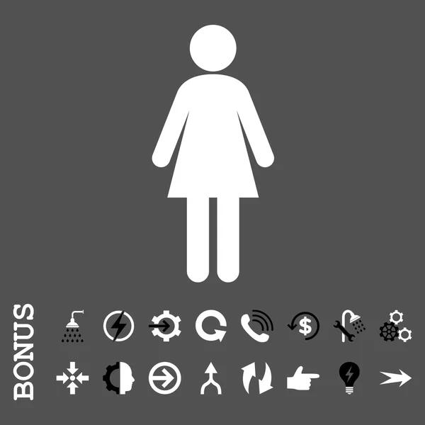 Icône vectorielle plate femme avec bonus — Image vectorielle