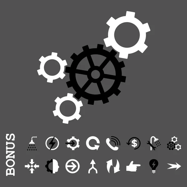 Mechanizmus lapos Vector Icon bónusz — Stock Vector